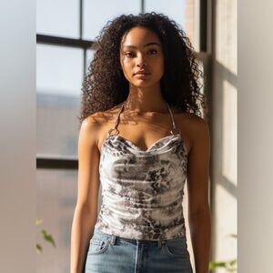 Pacsun mint snakeskin Women's Tie-Dye Top size small NWT